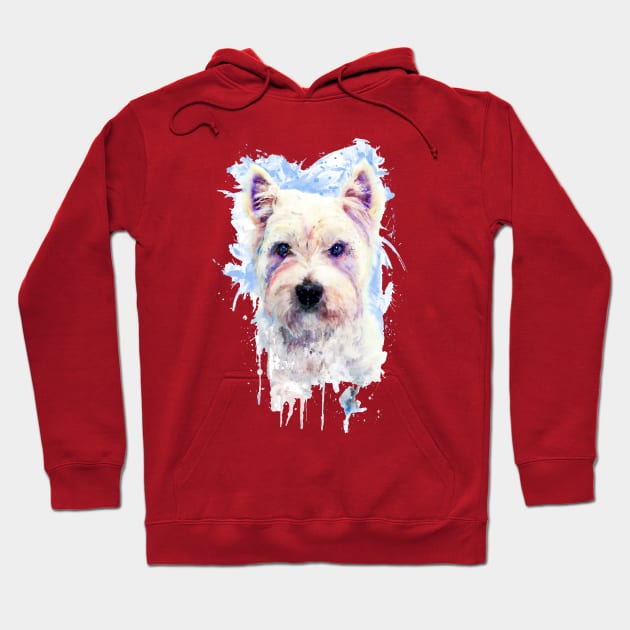 Westie Head Hoodie by Marian Voicu